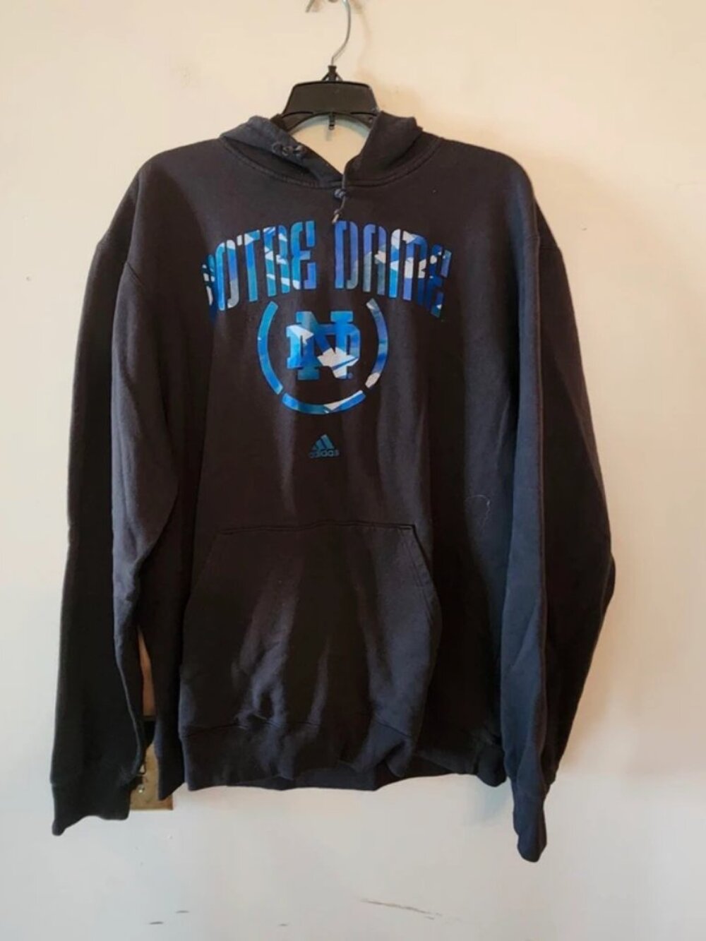 Adidas Norte Dame Black Hoodie Sweatshirt Men’s Size 2xl